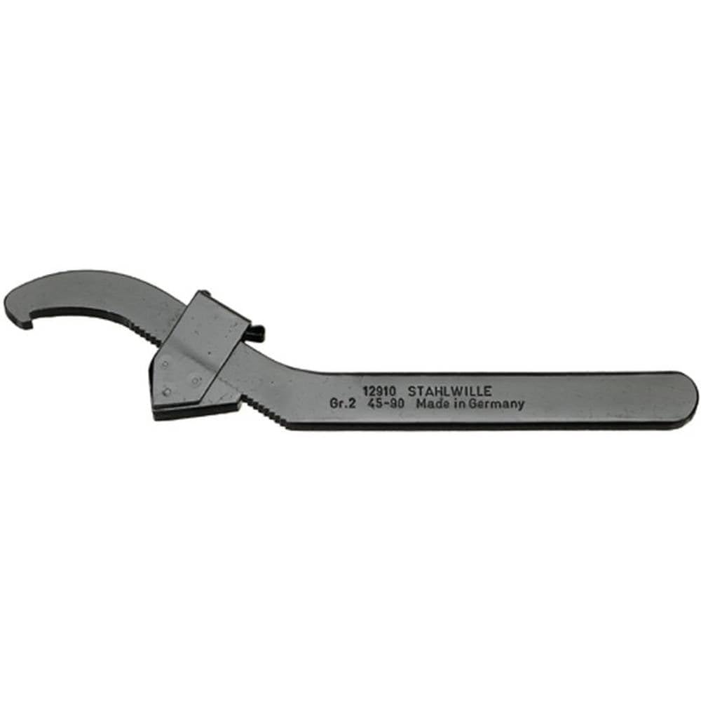 Stahlwille 44010001 12910 Adjustable Hook Wrench, Size 1, Opening Range 20-42mm, Metric, with Teeth, for Slotted Nuts as per DIN 1810, Made in Germany