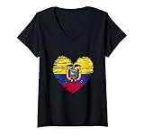 Photo Gallery donna ecuador heart ecuadorean flag ecuadorean pride maglietta con collo a v Photo Gallery donna ecuador heart ecuadorean flag ecuadorean pride maglietta con collo a v