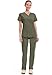 Cherokee Womens V Neck Scrub Top Modern Classic Fit Stretch Easy Care Durable Workwear Medical Uniform - WW665, M, Olive