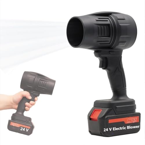 Image of Electric Portable Cordless Leaf Blower,Handheld Blowers for Lawn Care, Rechargeable 24V Batteries Cordless Turbo Jet Super Power Air Duster,Patio Cleaning,Camping,Outdoors,Car &Hair Dryer-Multicolor