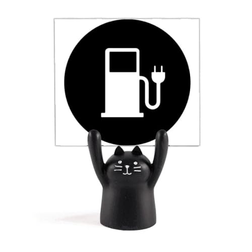 Ne perdez plus vos notes de borne avec le support mémo chat noir pour véhicule électrique