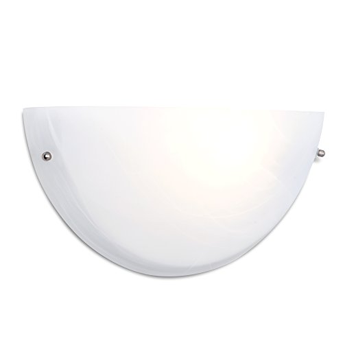 Image of Yosemite Home Decor 1371-1MC Glacier Point Half-Moon One-Light Wall Sconce Light, Ivory Cloud Glass Shade