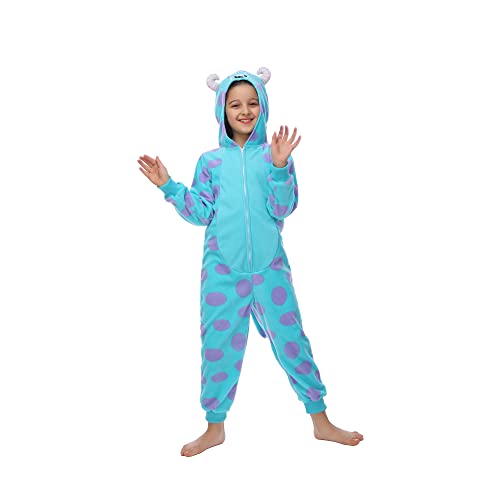 Rabtero Body animal pour enfants, costume de monstre bleu unisexe, Body monstre bleu, costume d'Halloween/Noël/carnaval pour enfants Spécial pour les enfants 8-10