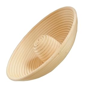 TOGEVAL Bread Proofing Basket Natural Rattan Banneton Dough Fermentation Bowl Smooth Surface No Sawdust for Sourdough Bread Rising and Baking Suitable for Home and Professional Bakers