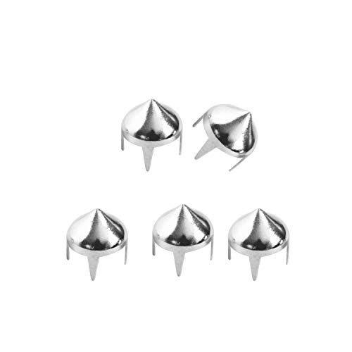 Wedding Decor Lot de 100 rivets coniques en métal 9 mm pour sacs, jeans, vêtements ou maroquinerie Argenté Cover