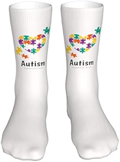 883 Compression Socks In April We Wear Blue Autism Awareness Calf Socks Comfort Crew Socks Non Slip Athletic Socks For Jogging Walking Trekking 40cm