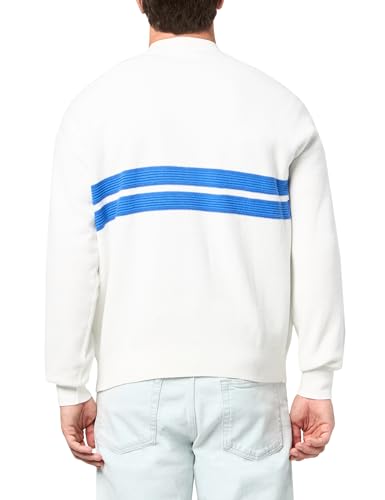 Lacoste Men's Long Sleeve Relaxed Fit V Neck Sweater W/Stripes2