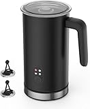 RATRSO Milk Frother,Electric Foam Maker Stainless Steel Milk Steamer with Hot&Cold Milk Functionality Automatic Foam Electric Milk Warmer Silent Operation for Coffee, Latte, Hot Chocolates, Cappuccino