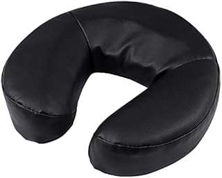 Kalolary Massage Face Cradle Cushion for Massage Tables, Universal Crescent Headrest Face Rest Neck Head Cushion Pillow for Massage Chairs Spa Bed (Black)