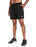 BALEAF Men's 5' Running Athletic Shorts Zipper Pocket for Workout Gym Sports Black Size M