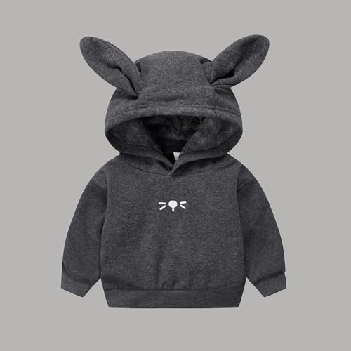 Toddler Boy Girl Outfit Long Rabbit Ear Hoodie Sweatshirt Pullover Long Sleeve Cute Bunny Hooded Clothing2
