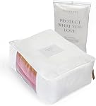 Hayden Hill Luxury Organic Cotton Sweater Storage Bag For Cashmere 15 Inch | Fits 4 Fine Knits, Breathable, Moth Proof, Garment Storage Bag For Cashmere, Zippered, Certified Carbon Neutral, White