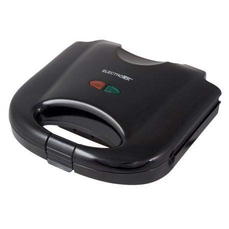 Sandwichera con 2 Cavidades Antiadherentes y Potencia 750W. Electrotek Et-Sw750 (Negro)