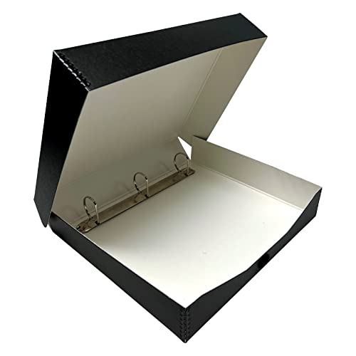 Lineco Lin-733-Bb3D Archival Oversized 3-Ring Album Box With Clamshell Style Lid, 13" X 11-7/16" X 2-3/8", Black #TOP20