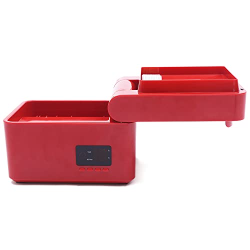 Oil Press Machine Electric Automatic Oil Press Machine Digital Stainless Steel Oil Press Machine 600W for Home, Red