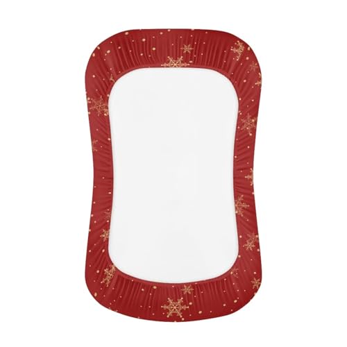 Image of ZOUTAIRONG Christmas Elk Stars Bassinet Sheets Stretchy Soft for Oval Hourglass Rectangular Bassinet Mattress Pad Stylish Mattress for Baby Bassinet Mini Crib Sheets