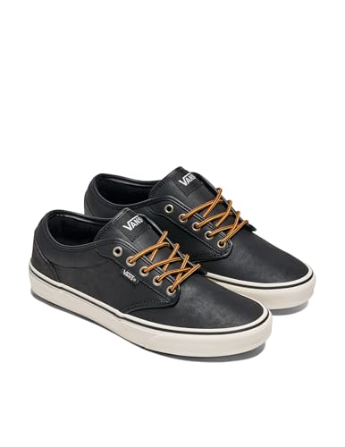 Vans Men's Atwood Shoe | Low-Top Fashion Sneakers for Work, Walking & Casual Everyday Wear, (Leather) Blck/Mrshmllow, 9