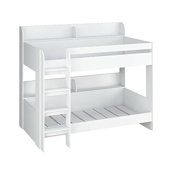 HUIJK Bunk Bed Bunk Bed Frame, Aerial White Wooden Bunk 3ft Bed Frame 175 cm x 195 cm x 136 cm - Image 9
