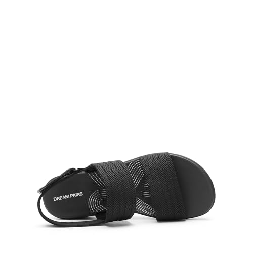 DREAM PAIRS Women's Walking Sandals Lightweight Soft Footbed Low Wedge Comfort Indoor Outdoor Flat Sandals3