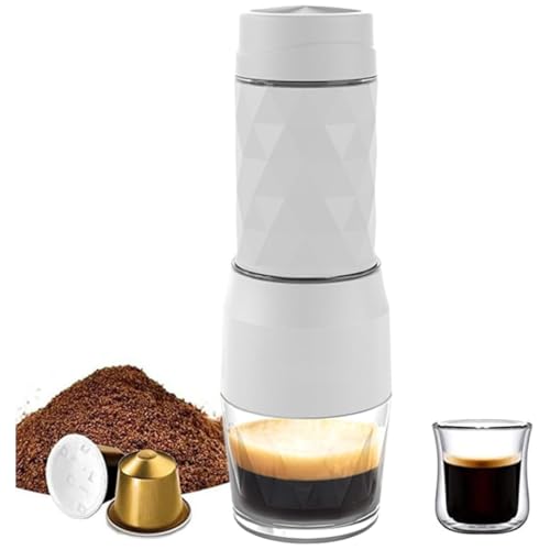 ZVTU- 3-in-1 �|�[�^�u�� �蓮�G�X�v���b�\ �R�[�q�[�}�V�� 18Bar �R�[���h&�z�b�g�u�����[ �~�j�R�[�q�[���[�J�[ �~���N�t�H�[���v���X���o�[�t�� 120ml�J�b�v DG/NES �J�v�Z���Ɣ҂����R�[�q�[�ɑΉ� (�z���C�g)