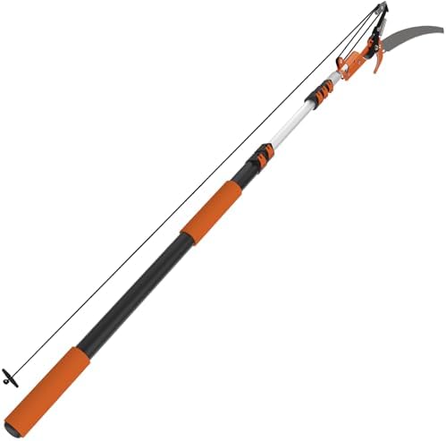 30FT Reach Tree Trimmer, Telescoping Pole Saw with 5-24FT Extensi...