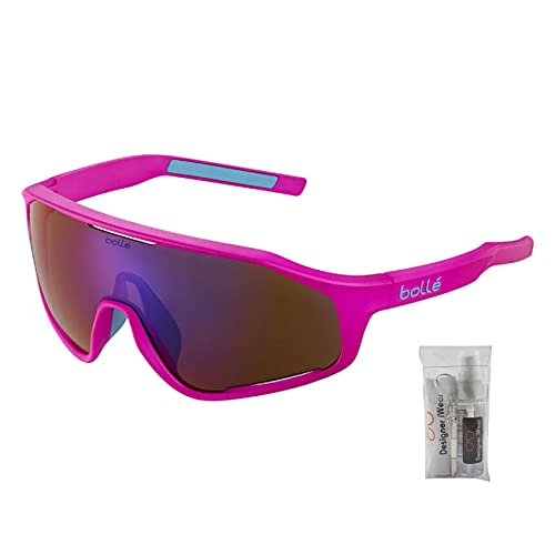 Bolle Shifter 55MM Shield Wrap Around Sunglasses for Men for Women +BUNDLE with ACCESSORY EYEWEAR KIT2