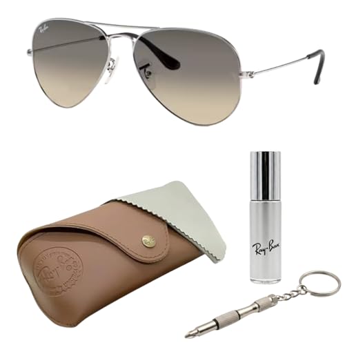 Image of Ray-Ban RB3025 AVIATOR GRADIENT Pilot Shaped Sunglasses for Men & Women with Official RAYBAN Eyewear Kit