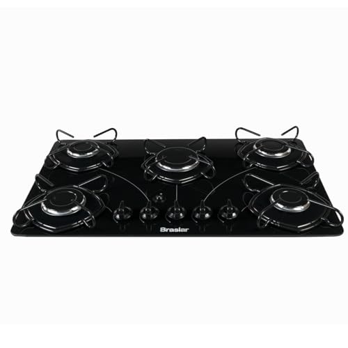 Cooktop A Gás 5 Bocas Braslar Pop Automático Preto Bivolt