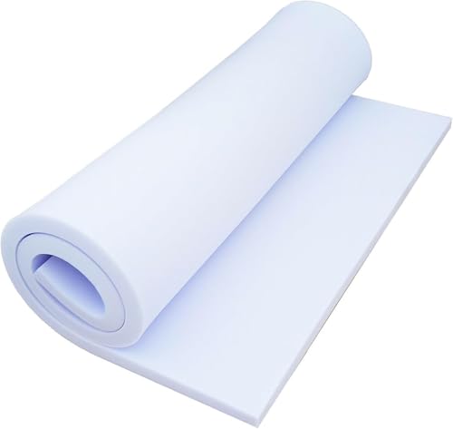 Schaumstoff All4All Schaumstoffplatte - Palettenkissen 100×200 cm – RG25/44 Schaumstoffpolster - Mittelhart - Antiallergisch Europaletten - Sitzpolster -100x200x12