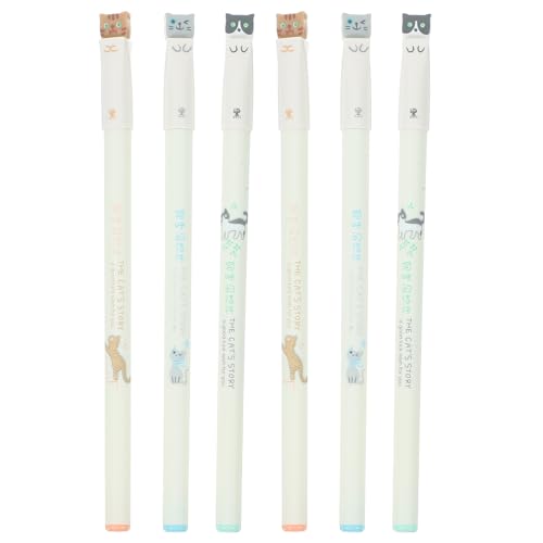 6 bolígrafos gel gato 0.38mm tinta negra pack 6