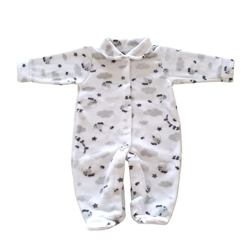 Macacão de Inverno Bebê - Pijama de Soft Quentinho (Branco Ovelhinha, G)
