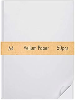 FEPITO 50 Sheets Vellum Paper 8.5 x 11 Inches Translucent Sketching and Tracing Paper Clear Paper for Sketching Tracing Drawing Animation