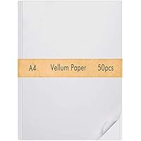 FEPITO 50 Hojas Papel vitela 8.5 x 11 Pulgadas Papel translúcido de Dibujo y trazado Papel Transparente para Dibujar Dibujo de trazado Animación