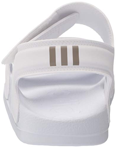 Adidas Women's Adilette Sandal Slide, White/Champagne Metallic/White, 8 #TOP2
