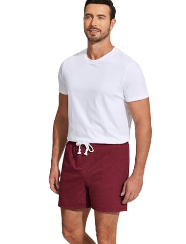 Image of Deyeek 5.5 Inch Mens Pajama Shorts Sleep Cotton Lounge PJ Lightweight Elastic Waist Drawstring Nightwear Bottom with Pockets
