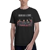 Mumford Music and Sons Band Men Guys Short Sleeve Crewneck T-Shirts Novelty Tees Top Cotton Black X-Large