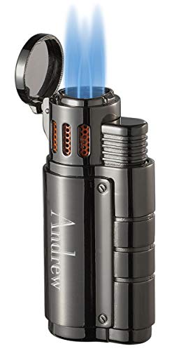 Personalized Visol Champ Triple Torch Cigar Lighter with Free Laser Engraving (Shipped Without Butane)