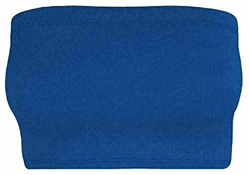 Top Linen (NW) Ltd Women Bandeau Bra Crop - Comfortable Strapless Boob Tube for Girls, Women - Sexy Stretchy Wrapped Breast Bra - Made in UK (Bra Crop Top Royal Blue, XXXL)