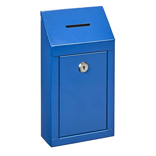 Caja De Donación De Metal, Caja De Sugerencias Con Ranura Y Cerradura, Caja De Seguridad Para Dinero Impermeable, Caja De Comentarios Y Votación, Viene Con Agujeros Preperforados Para Un Fácil Montaje