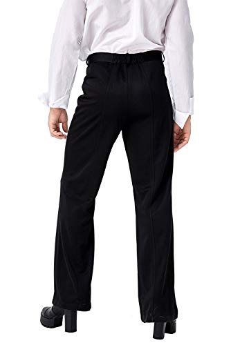 Gosbeliy Men's Retro 70S Disco Fever Black Flared Pants Adult Vintage Trousers Bell Bottoms3