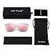 JIM HALO Rimless Mirrored Sunglasses for Women Men One Piece Frameless Shades (Transparent Frame/Mirror Pink Lens)