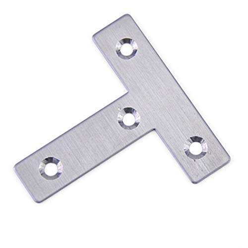 20 sets Soportes de esquina tirantes de ángulo vertical en forma de T tirantes de esquina de acero inoxidable para muebles de madera soporte para juntas, 40 * 40mm Cover