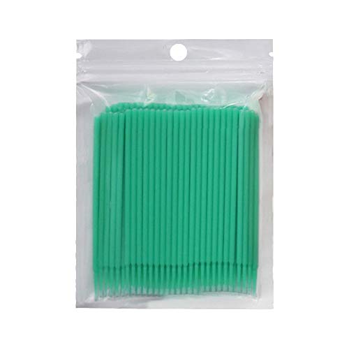 N/ A 100pcs Disposable Cotton Swabs Eyelashes Applicator Extension(Army Green)