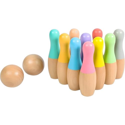 子供用ボーリングセット ボーリングピン10本とボール2個付き 教育早期開発 ボーリングおもちゃ 幼児 男の子 女の子 屋内・屋外ゲーム用