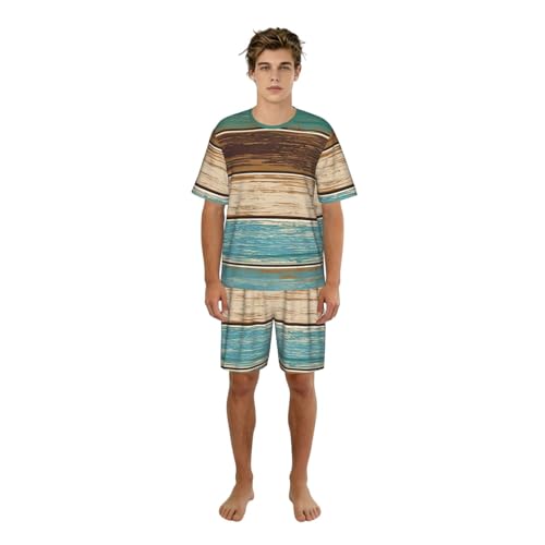 Pyjama rustique homme motif bois effet léger et respirant