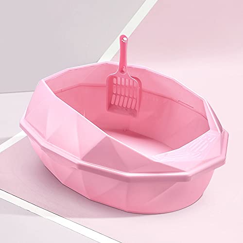 Cajas de Arena Caja de Basura de plástico Desmontable Caja de Arena semicerrada Anti-Splash Cat Roseable Catpans Mascotas Limpieza de Inodoro Suministros Arenero ​Gatos
