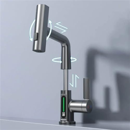 Robinet lavabo à affichage numérique haut de gamme avec bec rétractable - 8
