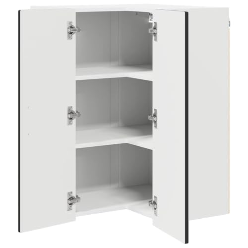 Teenpull Kitchen Cabinet Black 57 x 57 x 80 cm, Wood Material with 3 Shelves and 2 Doors, for Kitchen and Dining Room, Durable Storage Cabinet - Image 5