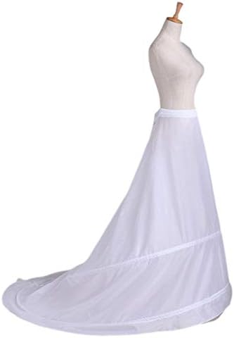 SimpleLife 2 Hoops Bride Wedding Dress Trailing Skirt Petticoat Underskirt Wedding Gown Yarnless Adjustable Fishtail Slip Skirts