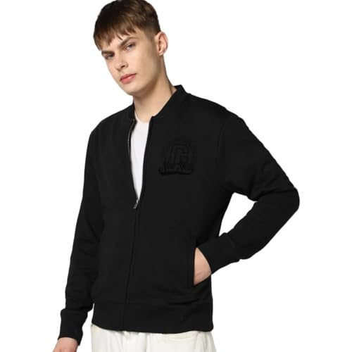 Image of Gap Men Stylised Full Sleeves Collared Cotton Blend Sweatshirt